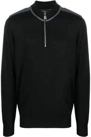 BILLIONAIRE Zip collar silk-cotton jumper