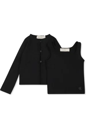 Calvin Klein Logo-embroidered cardigan and tank top set