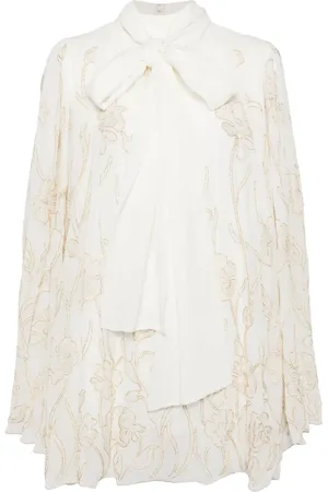 Costarellos Floral-embroidered mini dress