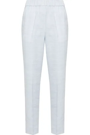 PESERICO SIGN Beaded trim-detail cropped trousers