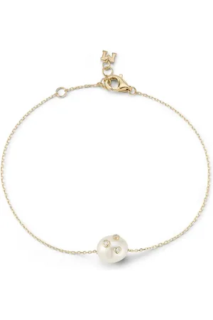 Mateo 14kt yellow baroque pearl and diamond bracelet