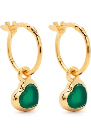 Missoma Heart-charm quartz hoops