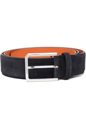 santoni Square-buckle suede belt