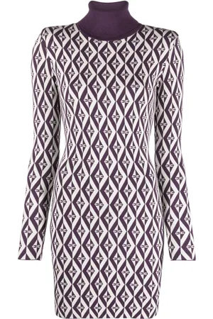Elisabetta Franchi Ikat-pattern knitted minidress