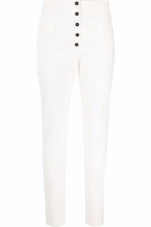 Serafini High-waist slim-fit canvas trousers
