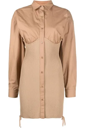 ANDREADAMO Ribbed mini shirt dress