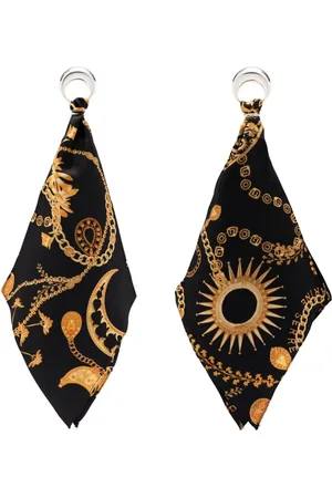 Marine Serre Regenerated silk scarf earrings