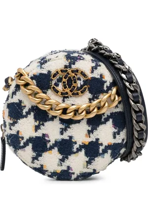 CHANEL 2021 Tweed 19 Round Clutch with Chain satchel