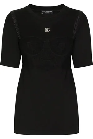 Dolce & Gabbana Bralette-detailed short sleeved T-shirt