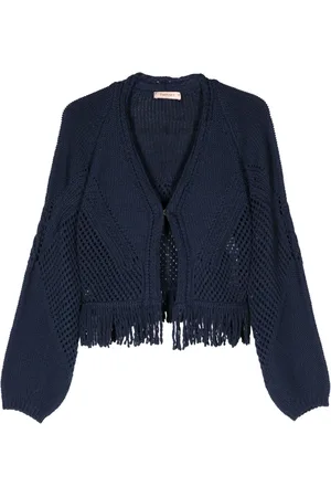 Twin-Set Fringed open-knit cardigan