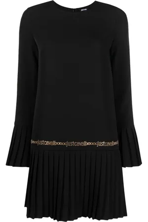 Roberto Cavalli Logo-studded pleat-detail minidress