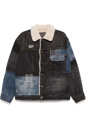Musium Div. Logo-embroidered denim jacket
