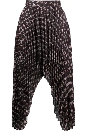 Rokh Monogram-print asymmetric skirt