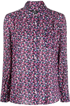 A.P.C. Motif-print long-sleeve blouse