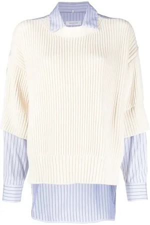 Fabiana Filippi Rib-panel stripe-print shirt