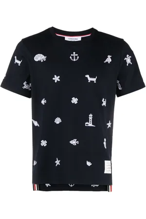 Thom Browne Embroidered cotton T-shirt