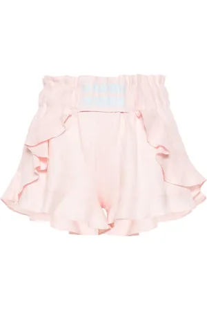 LOULOU Cotton ruffled shorts
