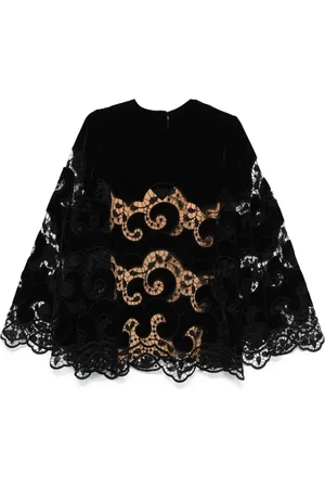 Elie saab Lace-embroidered velvet blouse