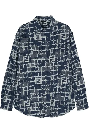 Fendi FF-pattern denim shirt jacket