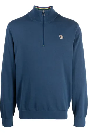 Paul Smith Zebra-motif cotton half-zip sweatshirt