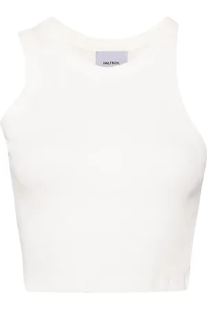 Halfboy Logo-embroidered cotton top