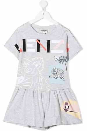 Kenzo Graphic-print organic cotton playsuit