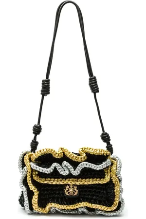 Isla Ibiza Logo-plaque woven shoulder bag