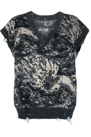 JNBY Floral-jacquard mohair-blend vest