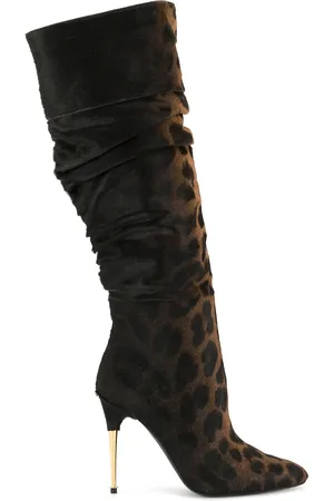 Tom Ford Leopard print knee-length boots