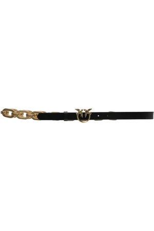 Pinko Logo-buckle leather belt