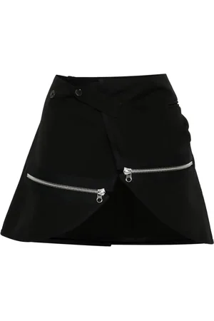Courrèges Wrap-design cotton skirt