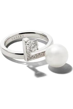 Tasaki 18kt white gold Collection Line Balance Note diamond ring
