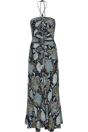 Proenza Schouler Snake-print halterneck midi dress