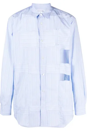 Comme des Garçons Striped cut-out cotton shirt