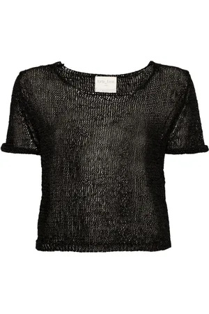 FORTE FORTE Open-knit crop T-shirt