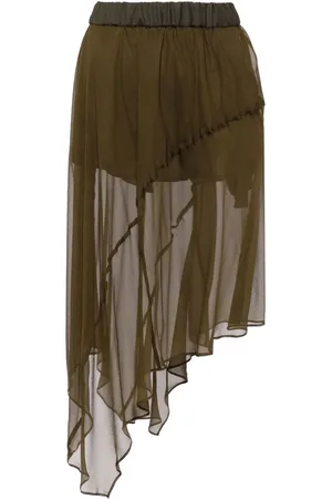 SACAI Semi-sheer silk skirt