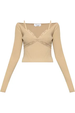 BLUMARINE Lace-detail knitted top