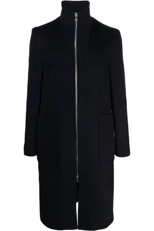 OFFICINE GENERALE Zip-up virgin wool coat