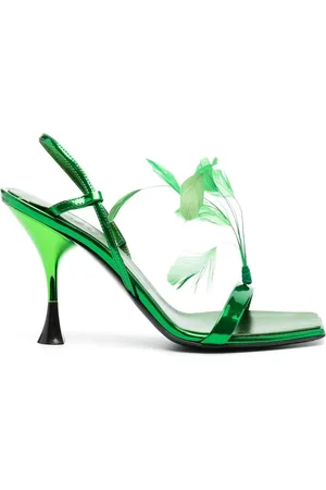 3Juin Feather-embellished 100mm sandals