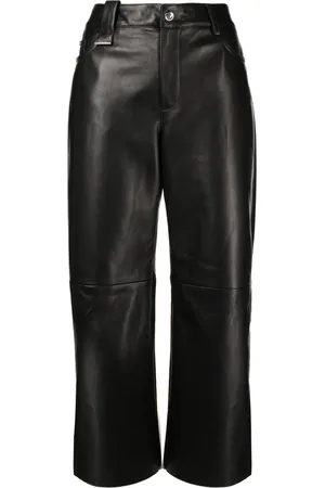 DROME High-waist wide-leg leather trousers