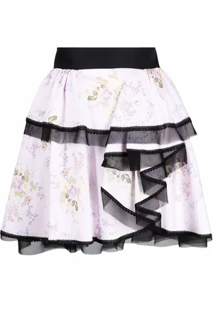ULYANA SERGEENKO Asymmetric floral-print mini skirt