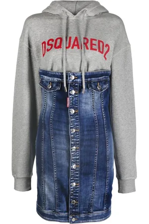 Dsquared2 Logo-print panelled hoodie dress