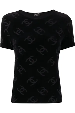 CHANEL 1996 CC pattern textured T-shirt
