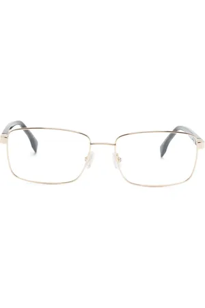 HUGO BOSS Logo-engraved rectangle-frame glasses
