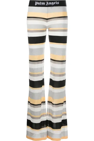 Palm Angels Striped lurex-knit trousers