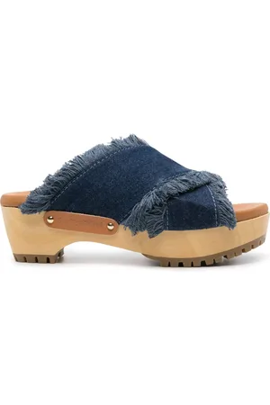 See by Chloé 60mm frayed denim sandals