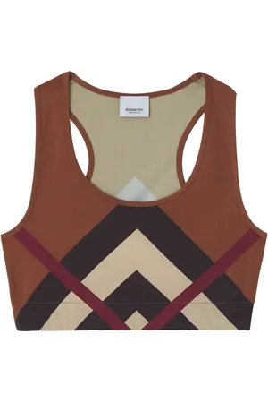 Burberry Chevron Check-print cropped vest top