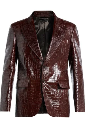Tom Ford Crocodile-embossed leather blazer