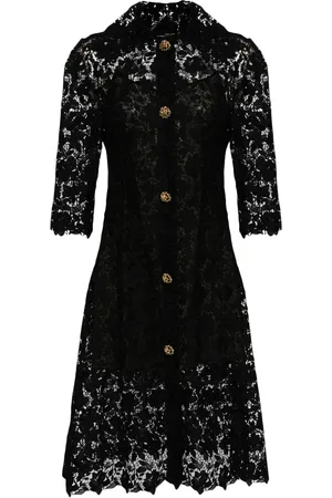 Oscar de la Renta Sequinned guipure-lace shirtdress