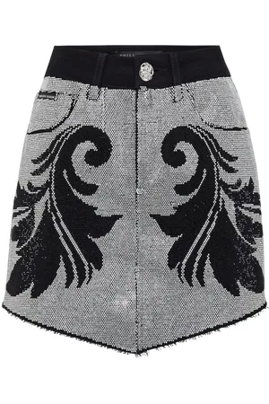 Philipp Plein Cowboy crystal-embellished denim miniskirt